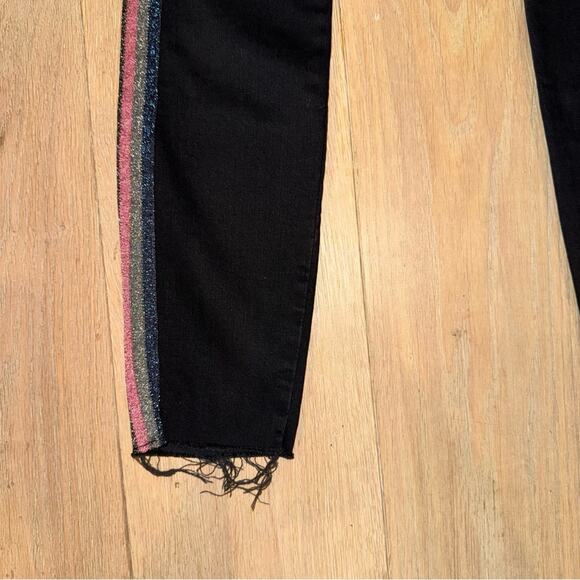 Mother High Waisted Looker Ankle Fray Guilty Glitter Racer 26 - Picture 11 of 16